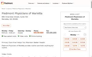 Piedmont Physicians of Marietta website