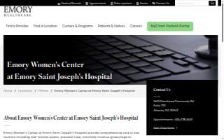 Emory Women's Center at Emory Saint Joseph's Hospital website