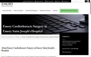Emory Cardiothoracic Surgery at Emory Saint Joseph's Hospital website