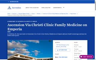 Ascension Via Christi Clinic Family Medicine on Emporia website