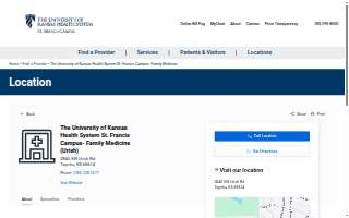 The University of Kansas Health System St. Francis Campus- Family Medicine website