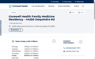 Corewell Health Beaumont Troy Hospital Family Medicine - 44250 Dequindre Rd website