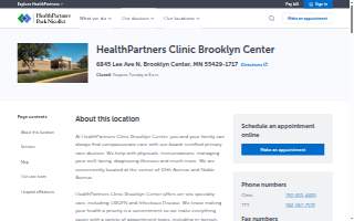 HealthPartners Clinic Brooklyn Center website