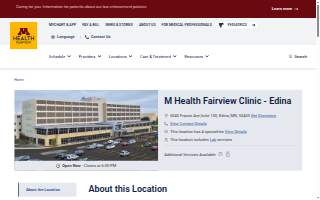 M Health Fairview Clinic - Edina website