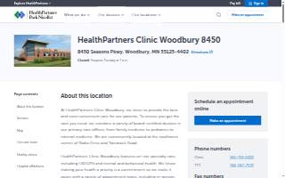 HealthPartners Clinic Woodbury website