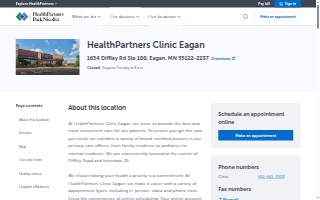 HealthPartners Clinic Eagan website