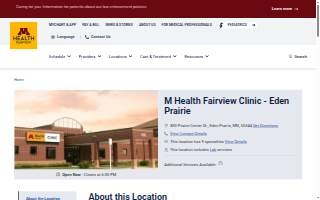 M Health Fairview Clinic - Eden Prairie website