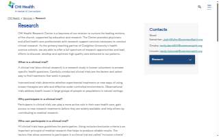 CHI Health Research Center at St. Francis website