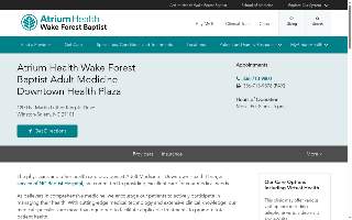 Atrium Health Wake Forest Baptist Adult Medicine - Downtown Health Plaza website