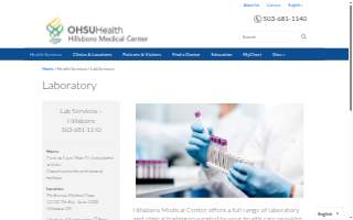 Hillsboro Medical Center Lab Services website