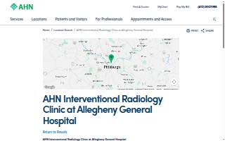AHN Interventional Radiology Clinic at Allegheny General Hospital website