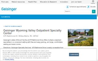 Geisinger Wyoming Valley Outpatient Specialty Center website