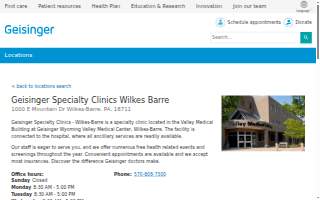 Geisinger Specialty Clinics Wilkes Barre website