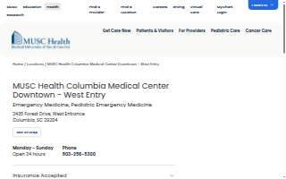 MUSC Health Columbia Medical Center Downtown - West Entry website