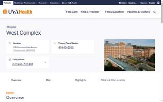 UVA Health West Complex website