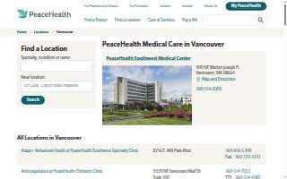 PeaceHealth Southwest Physicians Pavilion website