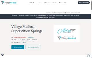 Village Medical - Superstition Springs website