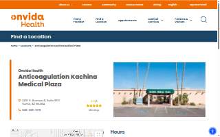 Onvida Health Anticoagulation Kachina Medical Plaza website
