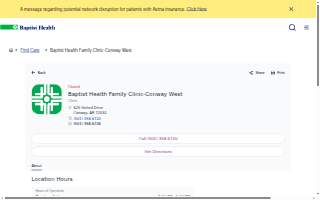 Baptist Health Family Clinic-Conway West website