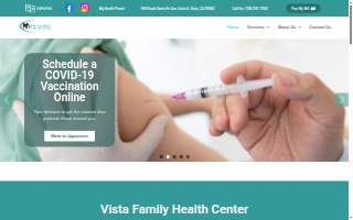 Vista Family Health Center website