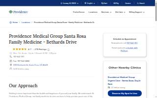 Providence Medical Group Santa Rosa Family Medicine - Bethards Drive website