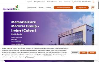 MemorialCare Medical Group - Irvine (Culver) website