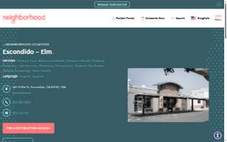 Neighborhood Healthcare Escondido, Elm website