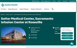 Sutter Medical Center, Sacramento Infusion Center at Roseville website