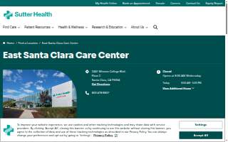 Palo Alto Medical Foundation Sutter Health East Santa Clara Pediatrics Center website