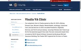 Visalia VA Clinic website