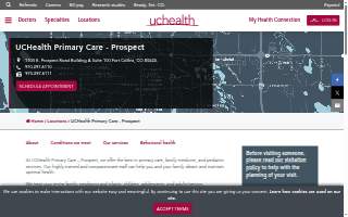 UCHealth Primary Care - Prospect website