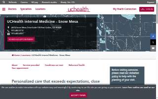 UCHealth Internal Medicine - Snow Mesa website