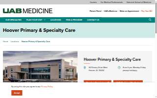 UAB Medicine Hoover Primary & Specialty Care website