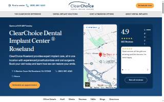 ClearChoice Dental Implant Center of Roseland website