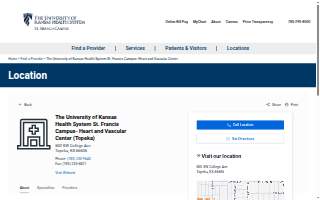 The University of Kansas Health System St. Francis Campus- Heart and Vascular Center website