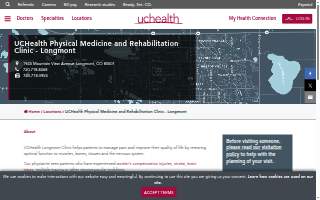 UCHealth Physical Medicine and Rehabilitation Clinic - Longmont website