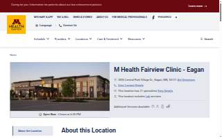 M Health Fairview Clinic - Eagan website