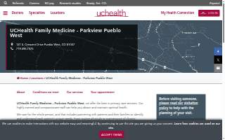 UCHealth Family Medicine - Parkview Pueblo West Hospital website