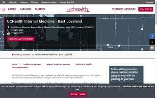 UCHealth Internal Medicine - East Loveland website