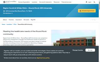 Baylor Scott & White Clinic - Round Rock 425 University website