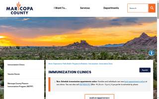 Maricopa County Public Health Immunizations Clinic website
