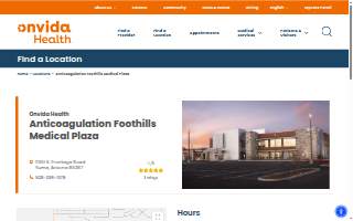 Onvida Health Anticoagulation Foothills Medical Plaza website