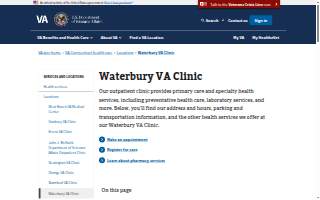 Waterbury VA Clinic website