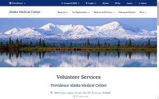 Providence Alaska Medical Center Volunteer Services website