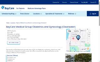 BayCare Medical Group Obstetrics and Gynecology (Clearwater) website