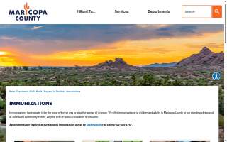 Maricopa County Public Health Immunizations website