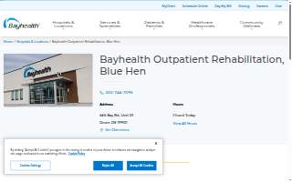Bayhealth Outpatient Rehabilitation, Blue Hen website