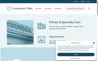 Community Clinic Primary & Specialty Care - Fayetteville, AR - MLK Blvd website