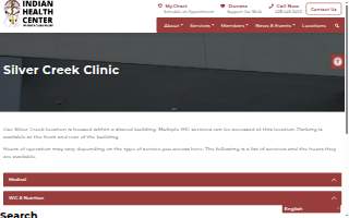 Indian Health Center Silver Creek website
