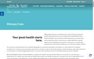 Florida Medical Clinic Orlando Health - Family Medicine website